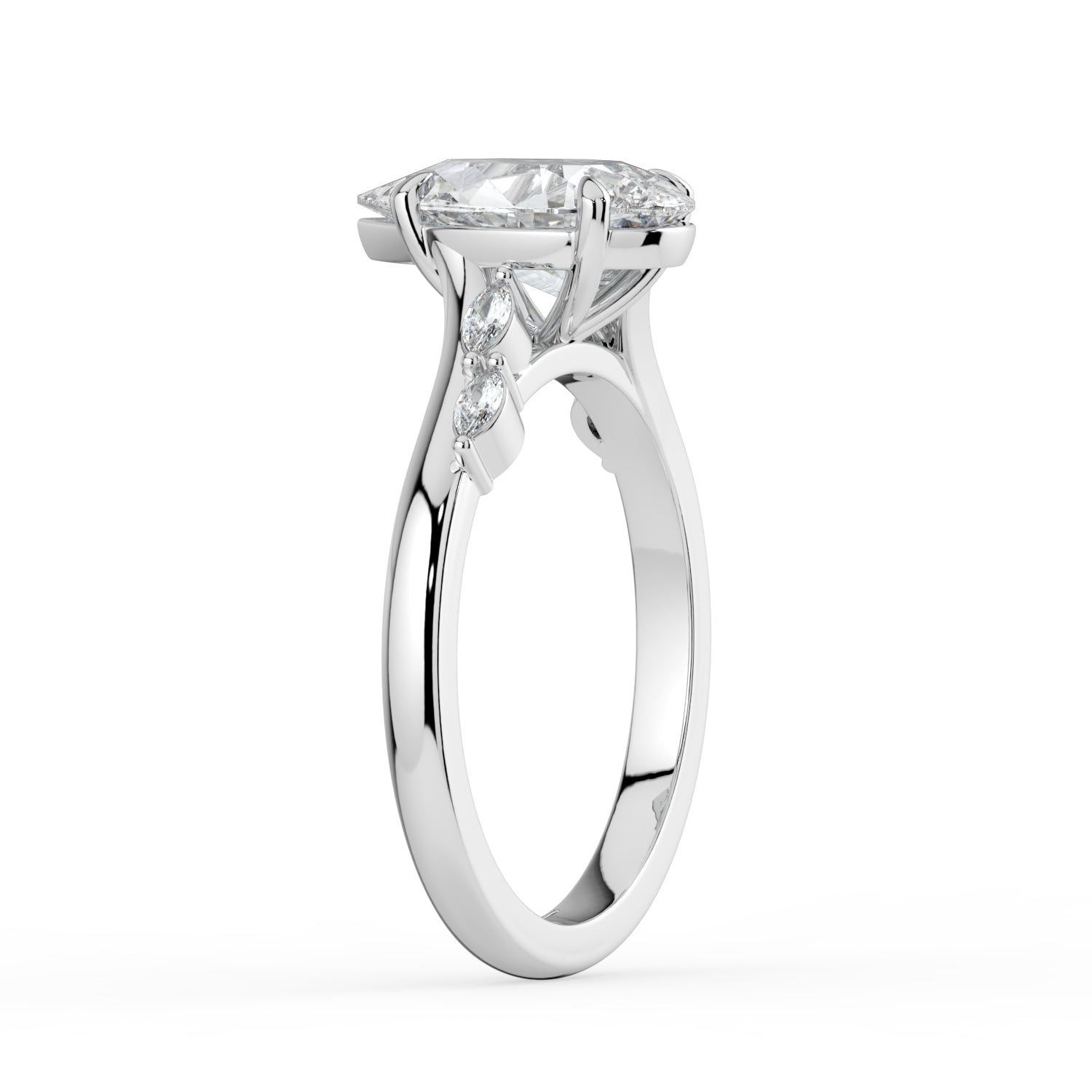 The Madeline Ring - 2.00 ct. Pear with Twisted Accent Band