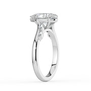 The Madeline Ring — Pear with Twisted Accent Band Lab-Grown Diamond Engagement Ring in White Gold | The Jewel Concierge