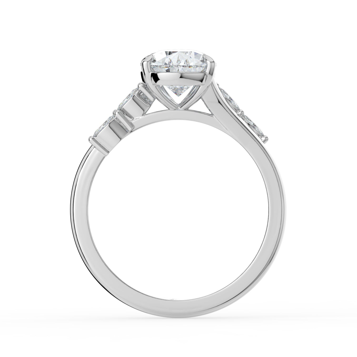 The Madeline Ring - 2.00 ct. Pear with Twisted Accent Band