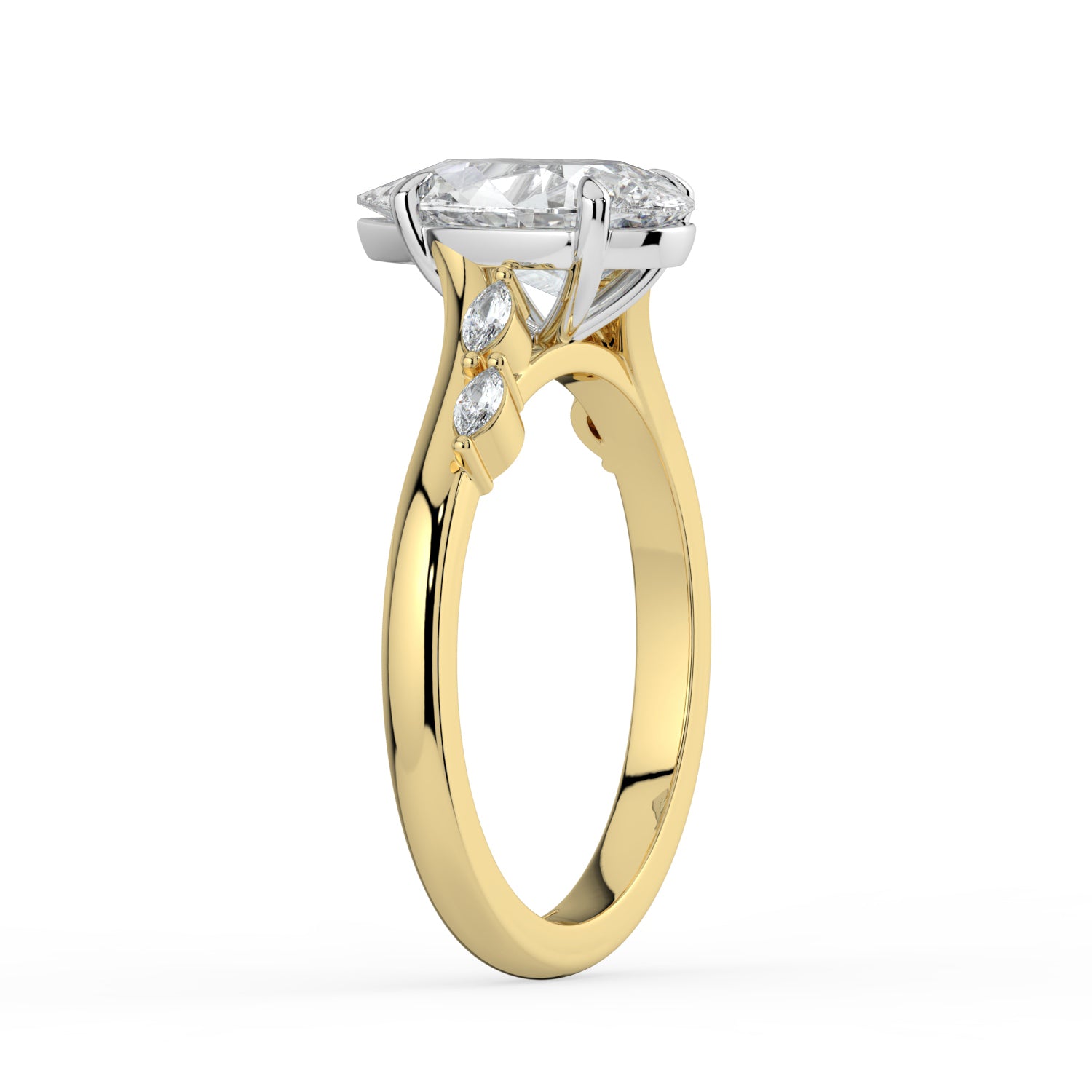 The Madeline Ring - 2.00 ct. Pear with Twisted Accent Band