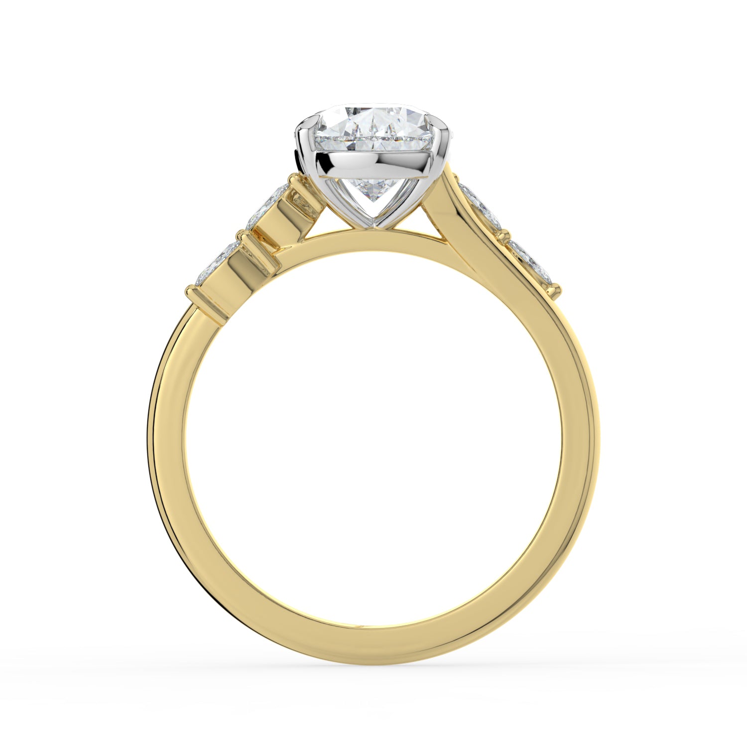 The Madeline Ring - 2.00 ct. Pear with Twisted Accent Band