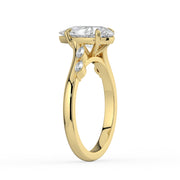 The Madeline Ring — Pear with Twisted Accent Band Lab-Grown Diamond Engagement Ring in Yellow Gold | The Jewel Concierge