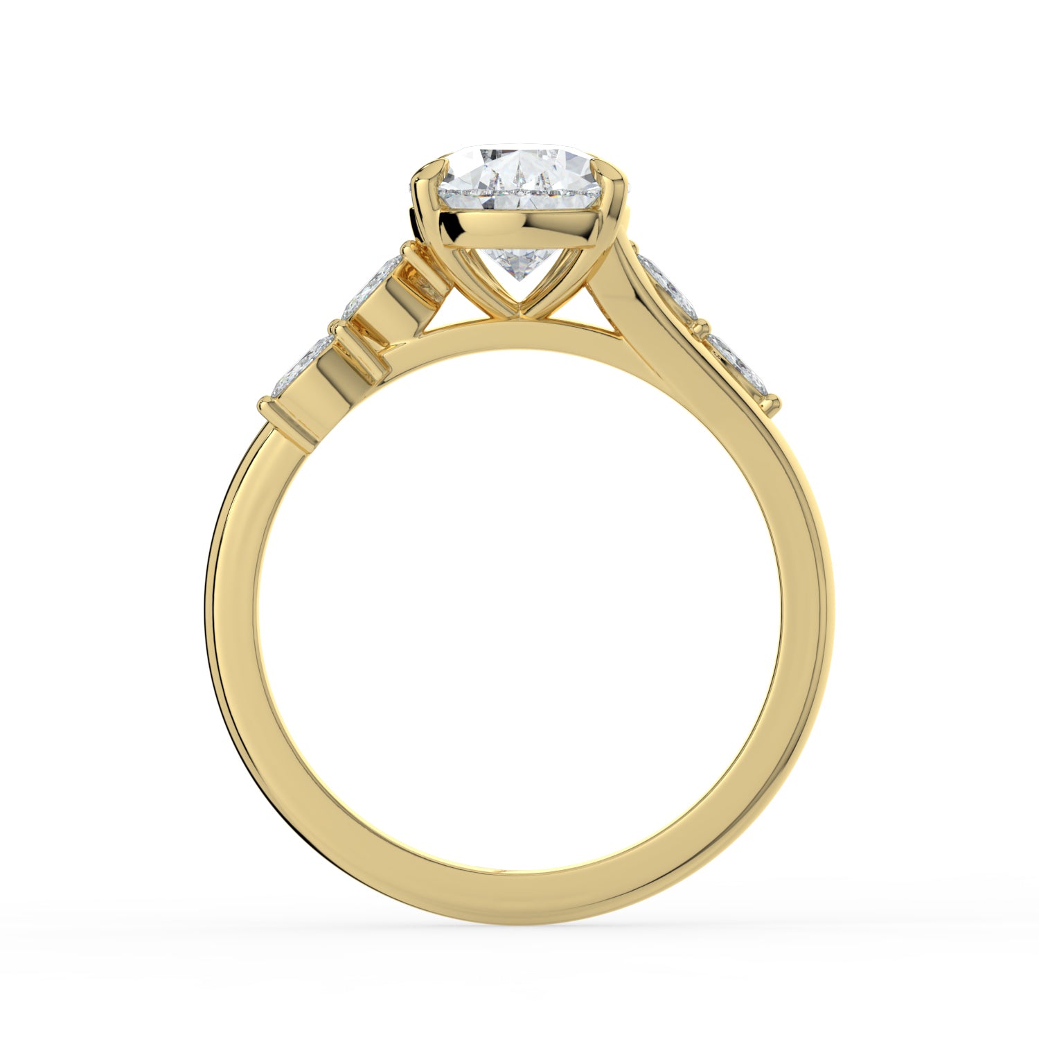 The Madeline Ring - 2.00 ct. Pear with Twisted Accent Band