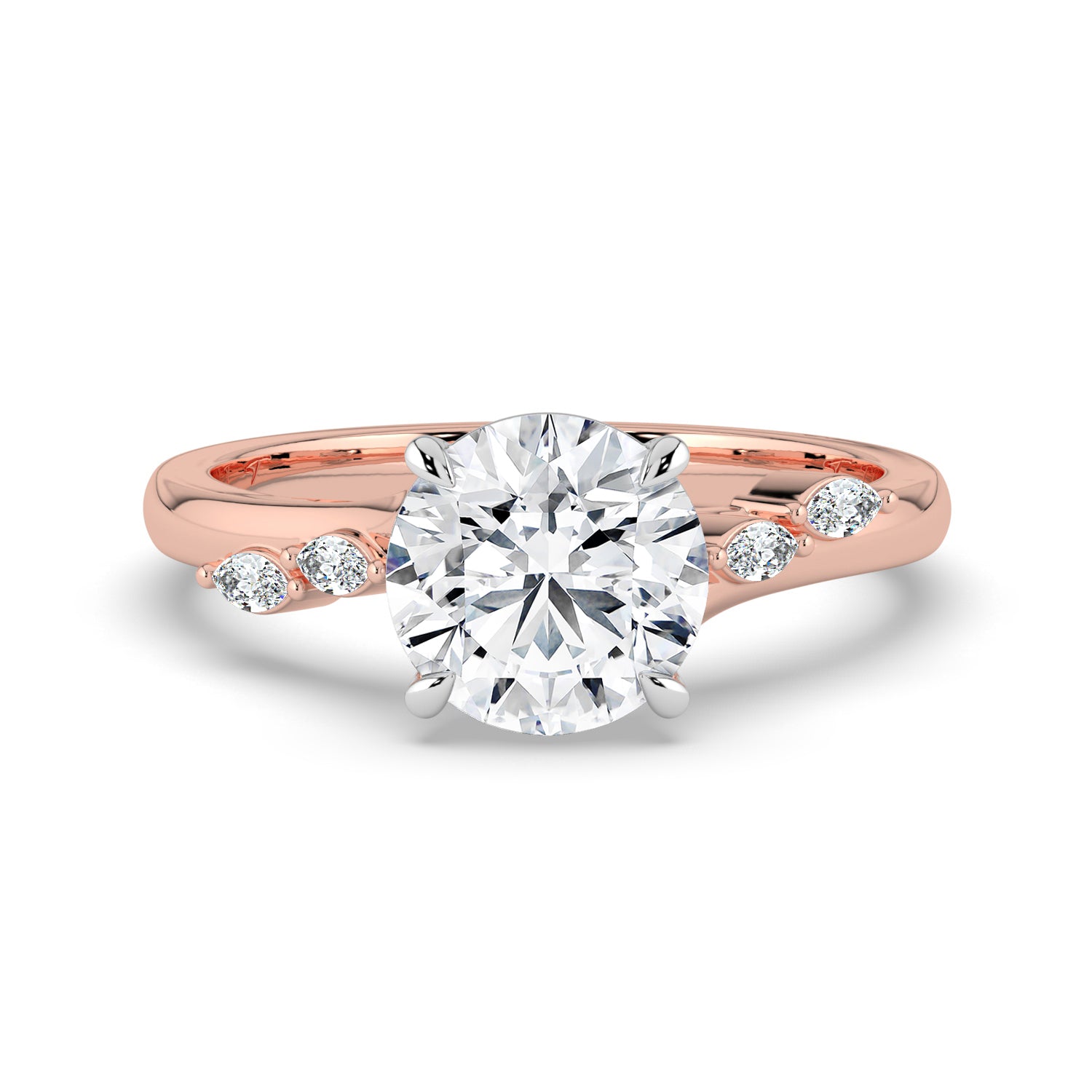The Madeline Ring - Round with Twisted Accent Band