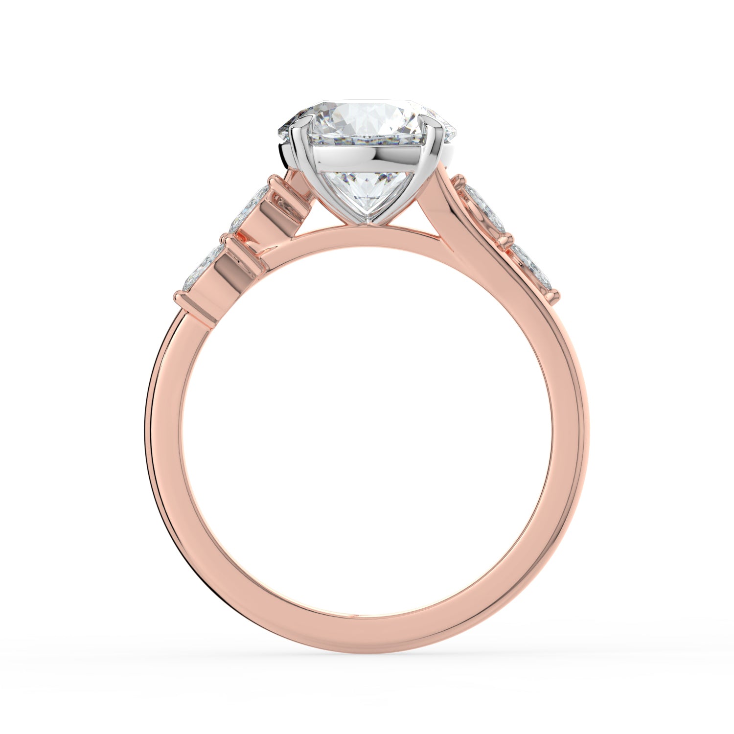 The Madeline Ring - Round with Twisted Accent Band