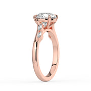 The Madeline Ring — Round with Twisted Accent Band Lab-Grown Diamond Engagement Ring in Rose Gold | The Jewel Concierge
