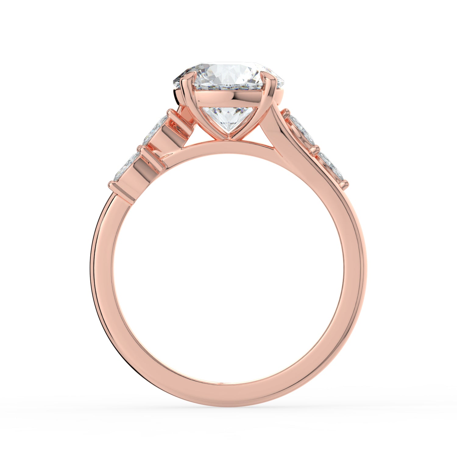 The Madeline Ring - Round with Twisted Accent Band