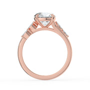 The Madeline Ring — Round with Twisted Accent Band Lab-Grown Diamond Engagement Ring in Rose Gold | The Jewel Concierge