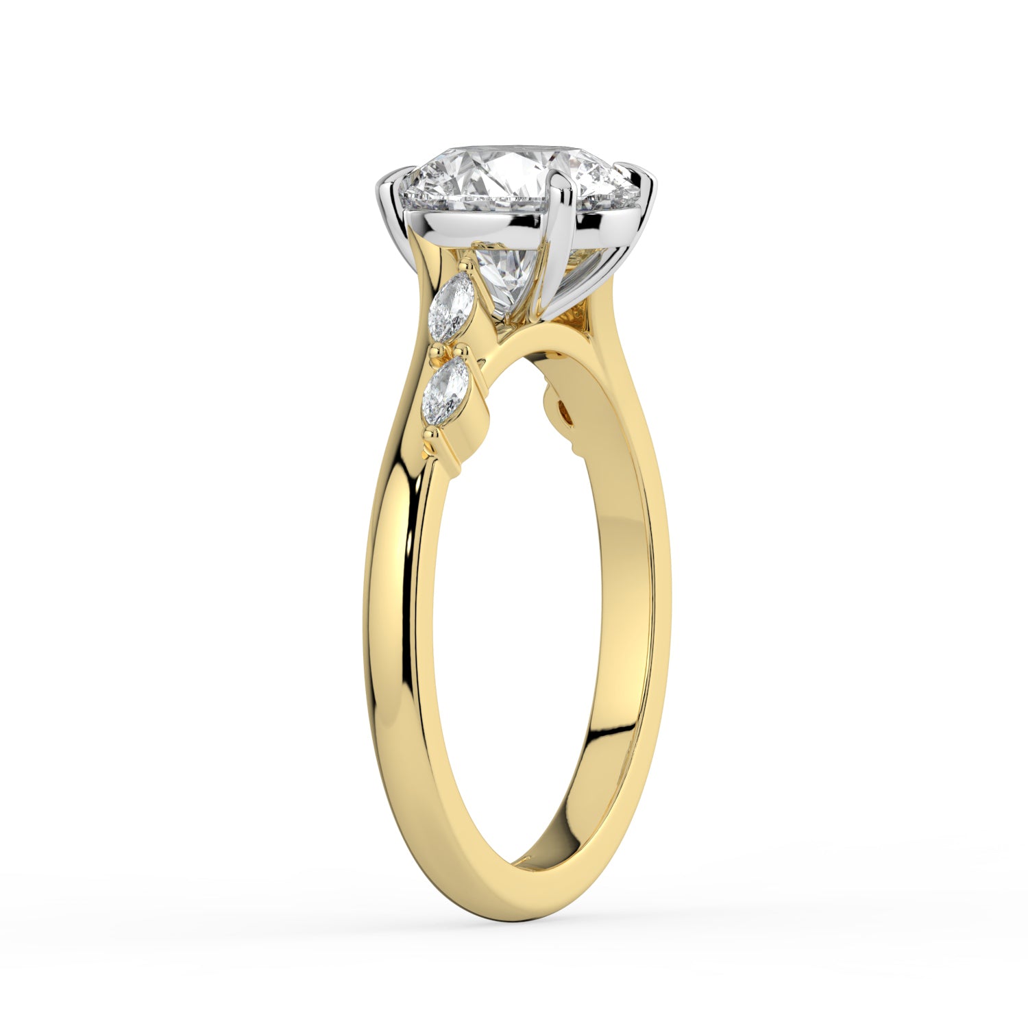 The Madeline Ring - Round with Twisted Accent Band