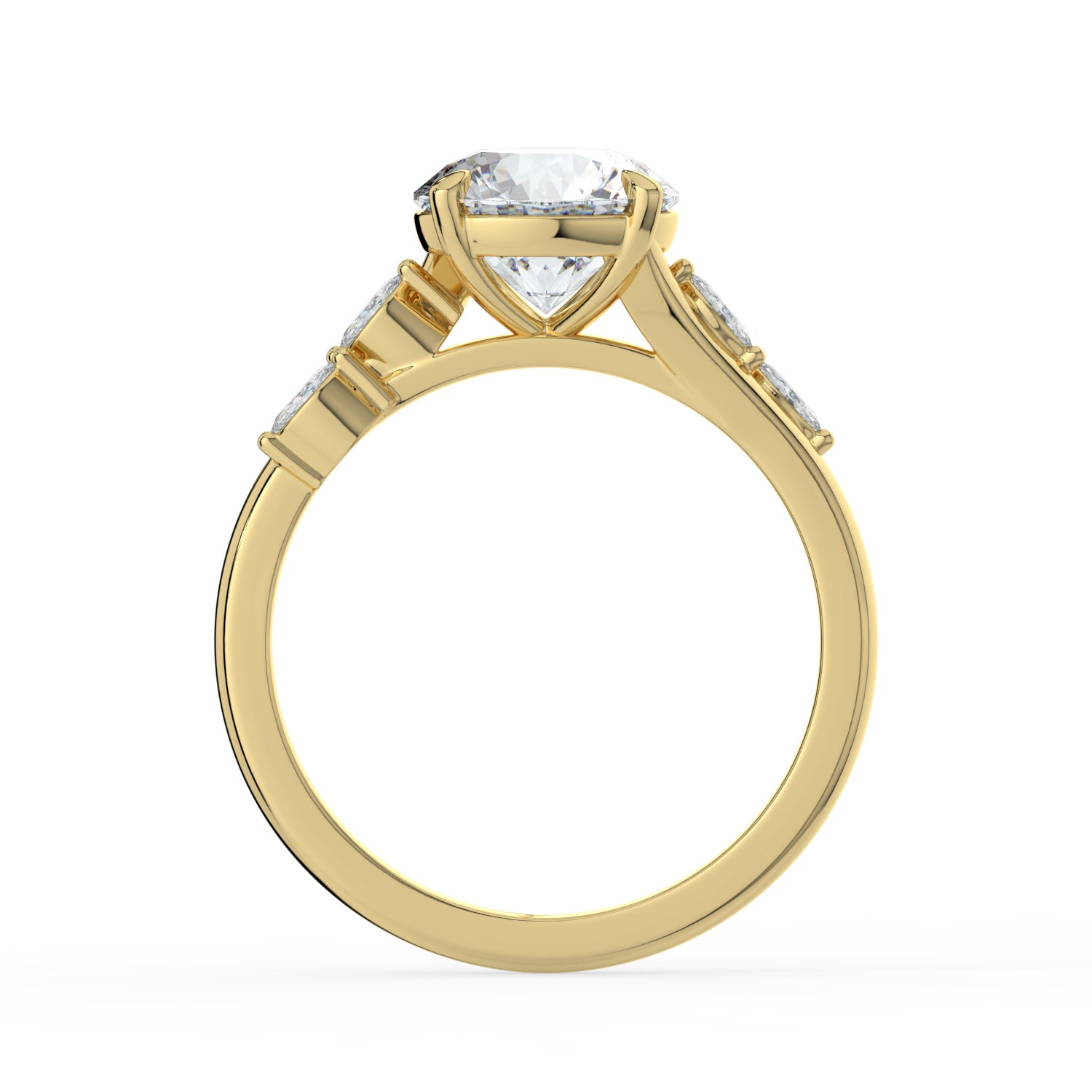 The Madeline Ring - Round with Twisted Accent Band