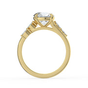 The Madeline Ring — Round with Twisted Accent Band Lab-Grown Diamond Engagement Ring in Yellow Gold | The Jewel Concierge