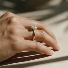 The Celeste Ring - 4 Claw Round Solitaire with Hidden Halo