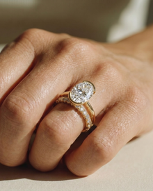The Celine Ring – Oval Half Bezel Solitaire in 14K White Gold – The Jewel Concierge