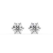 The Althea Earrings - 6 Claw Round Cut Studs