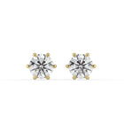 The Althea Earrings - 6 Claw Round Cut Studs