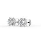 The Althea Earrings - 6 Claw Round Cut Studs
