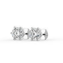 The Althea Earrings - 6 Claw Round Cut Studs