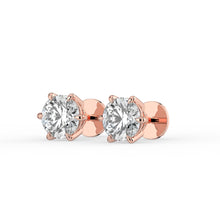 The Althea Earrings - 6 Claw Round Cut Studs