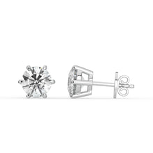 The Althea Earrings - 6 Claw Round Cut Studs