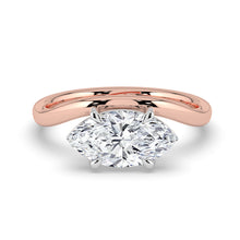 The Solis Ring - Curved Marquise Solitaire