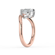 The Solis Ring — Curved Marquise Solitaire Lab-Grown Diamond Engagement Ring in Two-Tone Rose and White Gold | The Jewel Concierge
