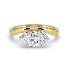 The Solis Ring - Curved Marquise Solitaire