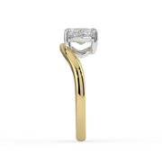 The Solis Ring — Curved Marquise Solitaire Lab-Grown Diamond Engagement Ring in Two-Tone Yellow and White Gold | The Jewel Concierge