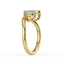 The Solis Ring - Curved Marquise Solitaire