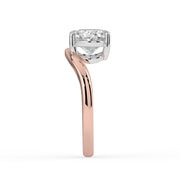 The Solis Ring — Curved Oval Solitaire Lab-Grown Diamond Engagement Ring in Two-Tone Rose and White Gold | The Jewel Concierge