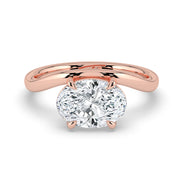 The Solis Ring — Curved Oval Solitaire Lab-Grown Diamond Engagement Ring in Rose Gold | The Jewel Concierge