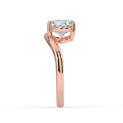 The Solis Ring — Curved Oval Solitaire Lab-Grown Diamond Engagement Ring in Rose Gold | The Jewel Concierge