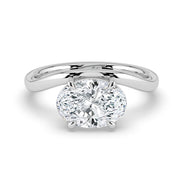 The Solis Ring — Curved Oval Solitaire Lab-Grown Diamond Engagement Ring in White Gold | The Jewel Concierge