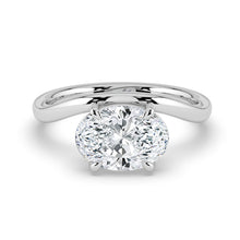 The Solis Ring - Curved Oval Solitaire