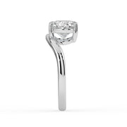 The Solis Ring — Curved Oval Solitaire Lab-Grown Diamond Engagement Ring in White Gold | The Jewel Concierge