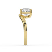 The Solis Ring — Curved Oval Solitaire Lab-Grown Diamond Engagement Ring in Yellow Gold | The Jewel Concierge
