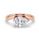 The Solis Ring - Curved Pear Solitaire
