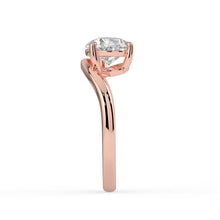 The Solis Ring - Curved Pear Solitaire