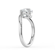 The Solis Ring - Curved Pear Solitaire