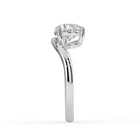 The Solis Ring - Curved Pear Solitaire