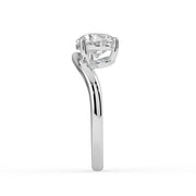 The Solis Ring — Curved Pear Solitaire Lab-Grown Diamond Engagement Ring in White Gold | The Jewel Concierge