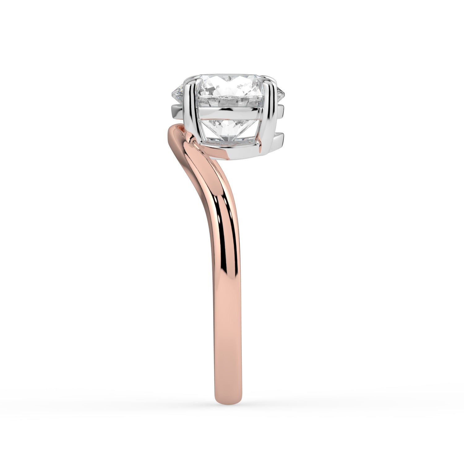 The Solis Ring - Curved Round Solitaire