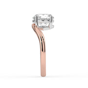 The Solis Ring — Curved Round Solitaire Lab-Grown Diamond Engagement Ring in Two-Tone Rose and White Gold | The Jewel Concierge