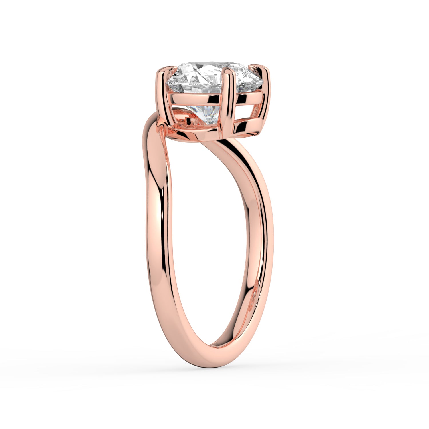 The Solis Ring - Curved Round Solitaire