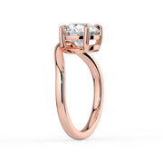 The Solis Ring — Curved Round Solitaire Lab-Grown Diamond Engagement Ring in Rose Gold | The Jewel Concierge