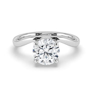 The Solis Ring — Curved Round Solitaire Lab-Grown Diamond Engagement Ring in White Gold | The Jewel Concierge