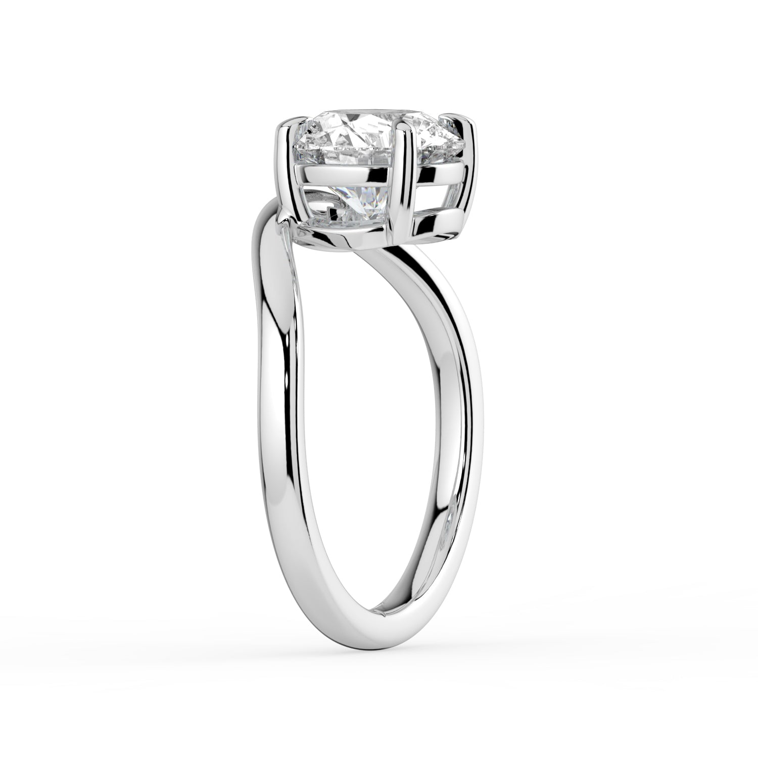 The Solis Ring - Curved Round Solitaire