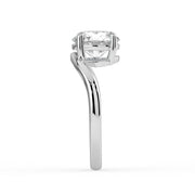 The Solis Ring — Curved Round Solitaire Lab-Grown Diamond Engagement Ring in White Gold | The Jewel Concierge