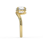 The Solis Ring — Curved Round Solitaire Lab-Grown Diamond Engagement Ring in Yellow Gold | The Jewel Concierge