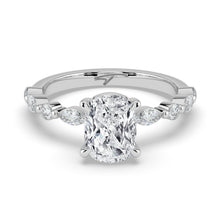 The Vega Ring - Cushion with Marquise & Round Accents