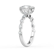 The Vega Ring — Cushion with Marquise & Round Accents Lab-Grown Diamond Engagement Ring in White Gold | The Jewel Concierge